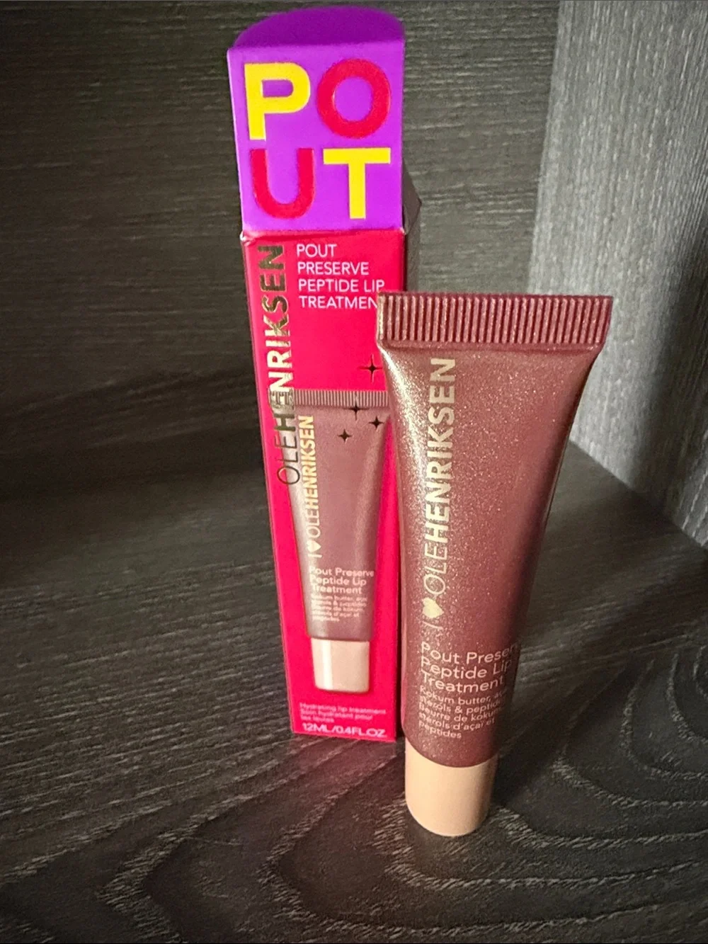 ❤️$18 Ole Henriksen Pout Preserve Peptide Lip Treatment Coco Creme Glimmer 12ml